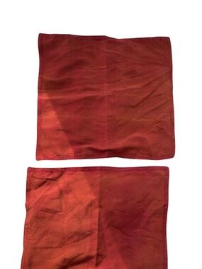 Ralph Lauren burnt orange 100% silk shantung raw PAIR standard pillow cases